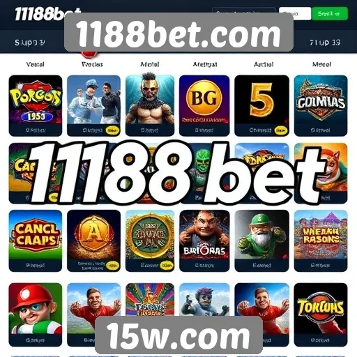 Variedade de jogos disponíveis no 1188bet